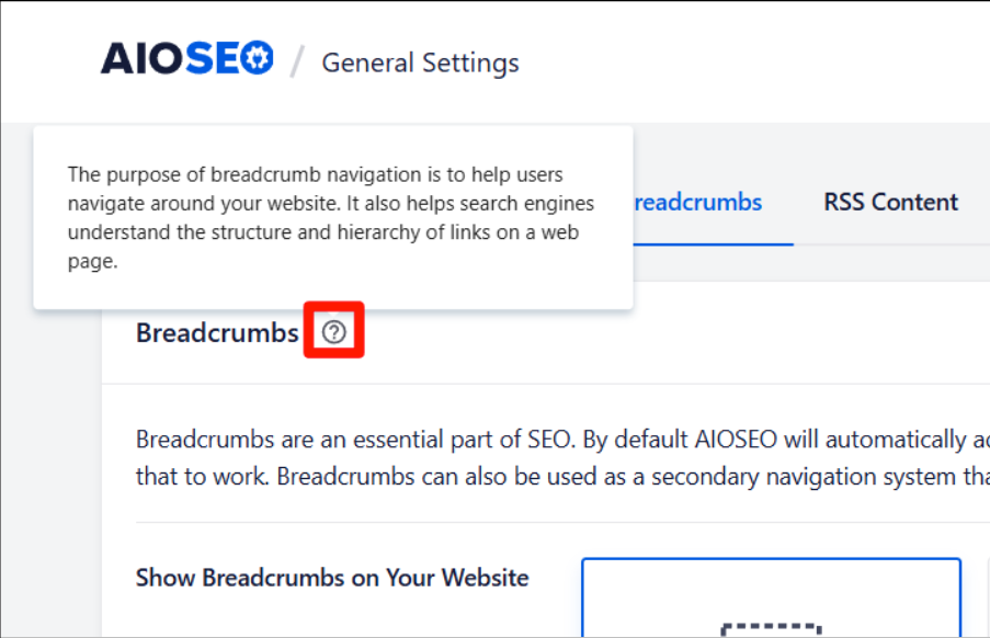 All-In-One-SEO help icon