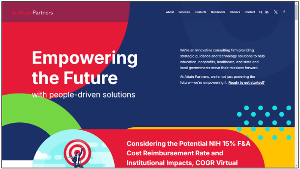 Attain Partners website home page