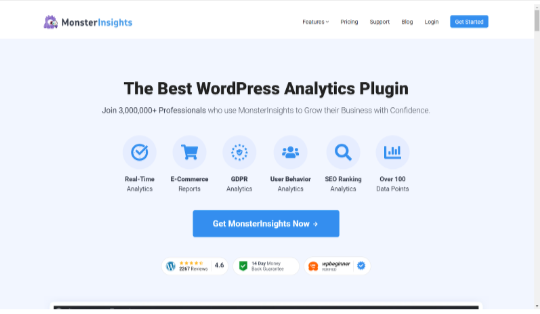 MonsterInsights home page