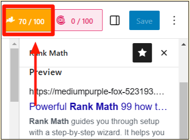 Rank Math SEO Score