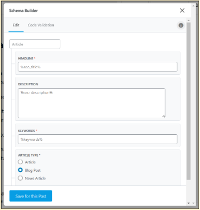 Rank Math Schema Options
