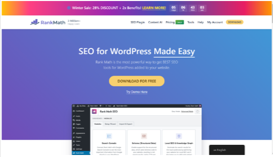 RankMath download page 