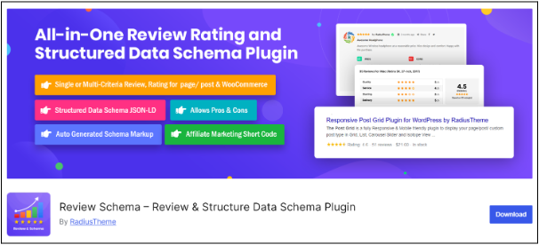 Review Schema WordPress Plugin download page 