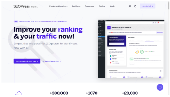 SEOPress home page.