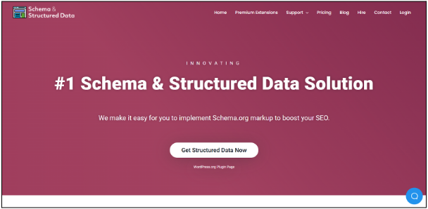 Schema & Structured Data website home page 