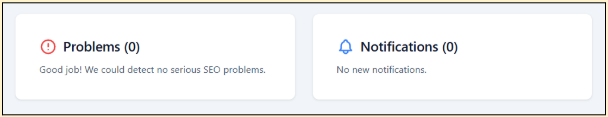 Yoast SEO dashboard problems and notifications