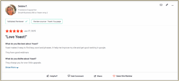 User Review G2
