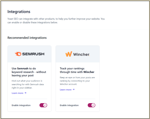 Yoast SEO integrations