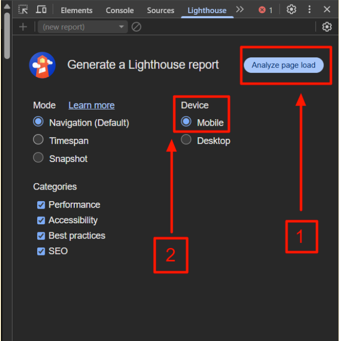 Analyzing page load