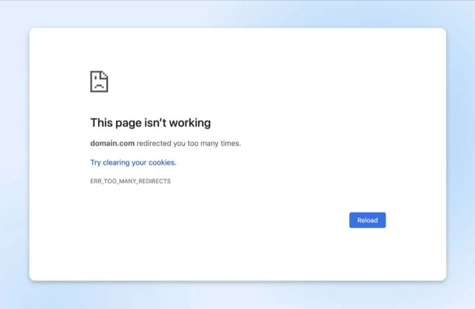 ERR TOO MANY REDIRECTS