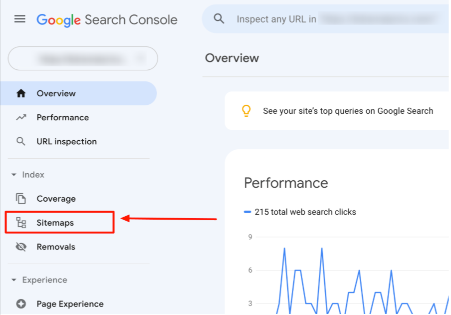 Navigate to the Sitemaps section