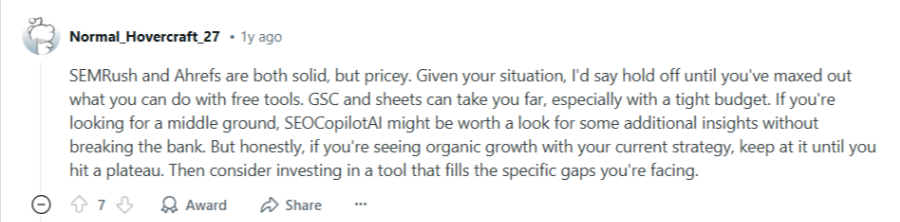 Semrush SEO Reddit Review