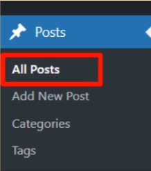 All posts wordpress admin