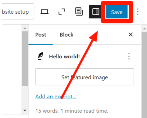 Click on Save for the changes