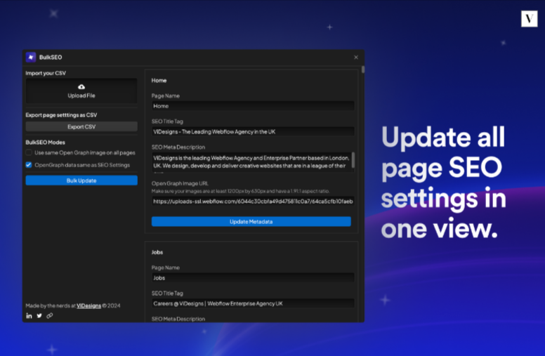Bulk SEO Updation Page 