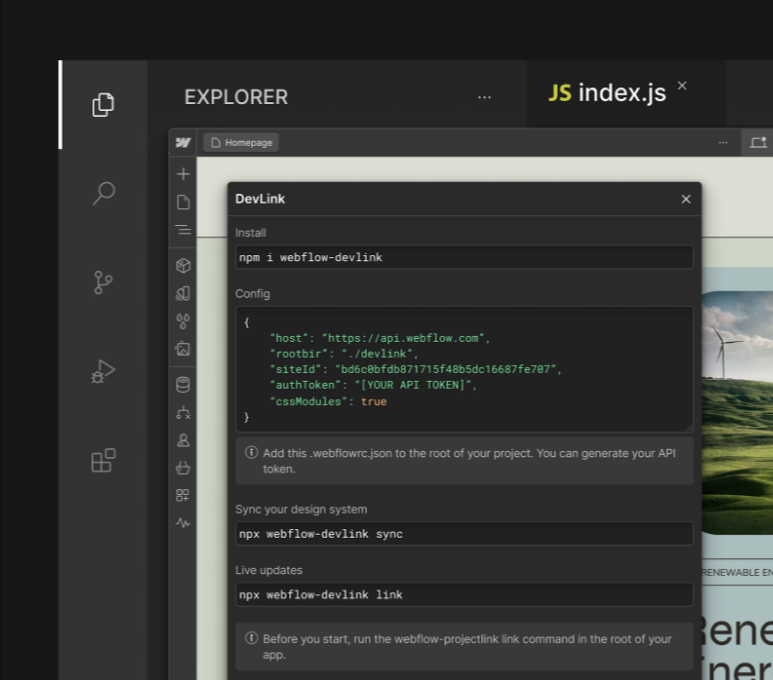 Webflow DevLink setup
