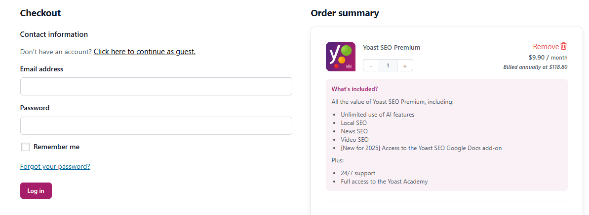 log into your existing one account Log into your existing one account