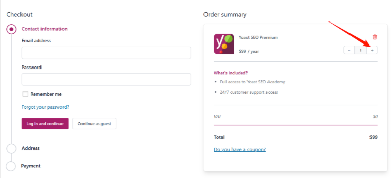 add the required number of subscriptions to cart