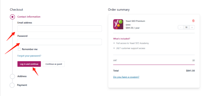 log into your existing one account 