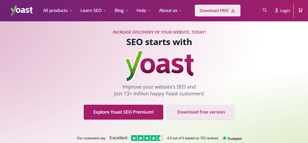 Yoast homepage Yoast homepage